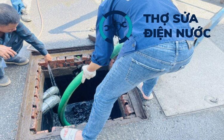 Thông tắc cống Cầu Giấy