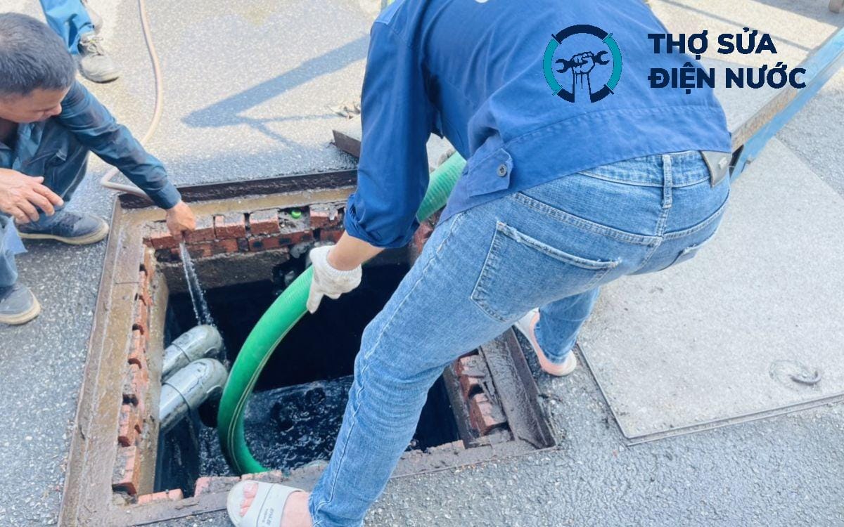 Thông tắc cống Cầu Giấy